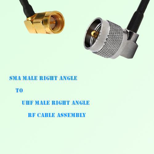 SMA Male Right Angle to UHF Male Right Angle RF Cable Assembly