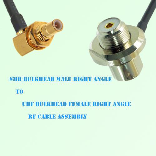 SMB Bulkhead Male R/A to UHF Bulkhead Female R/A RF Cable Assembly