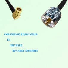 SMB Female Right Angle to UHF Male RF Cable Assembly