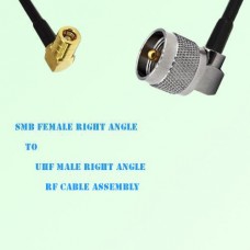 SMB Female Right Angle to UHF Male Right Angle RF Cable Assembly