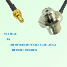 SMB Male to UHF Bulkhead Female Right Angle RF Cable Assembly