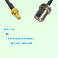 SMB Male to UHF Bulkhead Female RF Cable Assembly