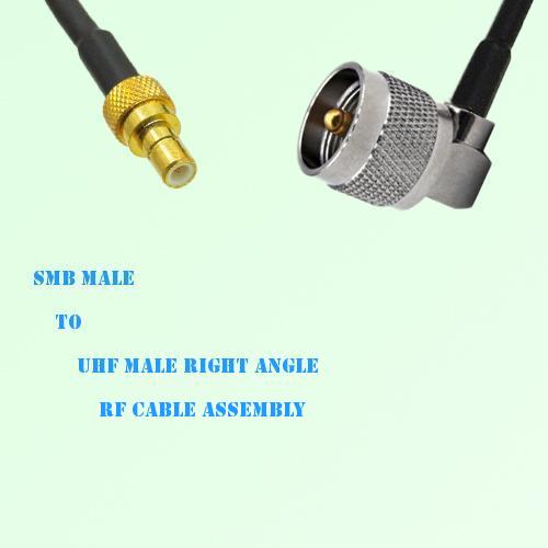 SMB Male to UHF Male Right Angle RF Cable Assembly