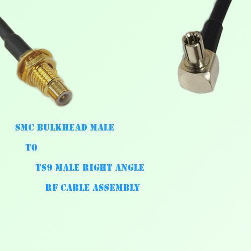 SMC Bulkhead Male to TS9 Male Right Angle RF Cable Assembly