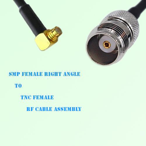 SMP Female Right Angle to TNC Female RF Cable Assembly