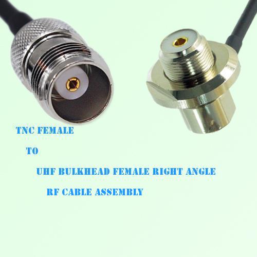 TNC Female to UHF Bulkhead Female Right Angle RF Cable Assembly