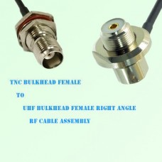 TNC Bulkhead Female to UHF Bulkhead Female R/A RF Cable Assembly