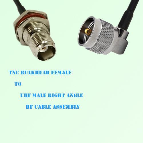 TNC Bulkhead Female to UHF Male Right Angle RF Cable Assembly