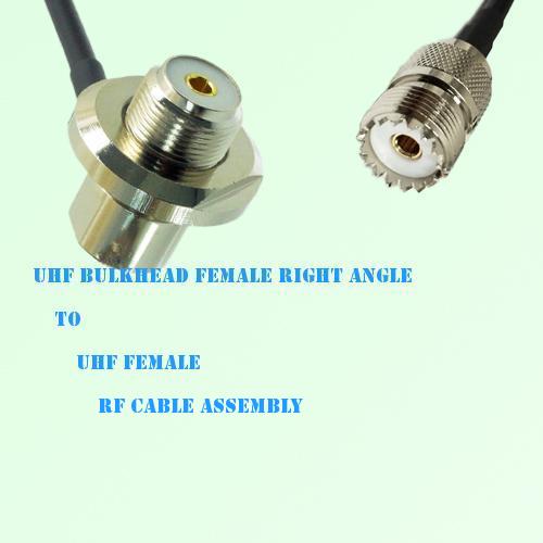 UHF Bulkhead Female Right Angle to UHF Female RF Cable Assembly