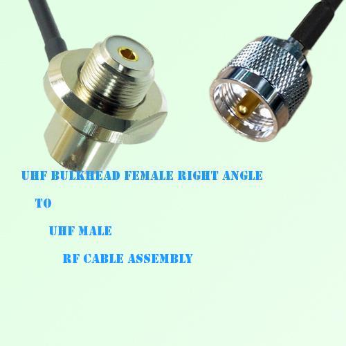 UHF Bulkhead Female Right Angle to UHF Male RF Cable Assembly