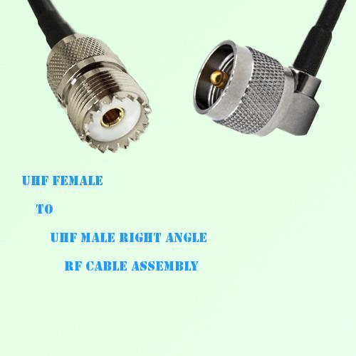 UHF Female to UHF Male Right Angle RF Cable Assembly