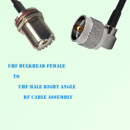 UHF Bulkhead Female to UHF Male Right Angle RF Cable Assembly