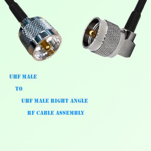 UHF Male to UHF Male Right Angle RF Cable Assembly