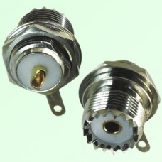 UHF Bulkhead Female Front Mount Solder Cup Connector