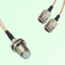 Splitter Y Type Cable F Bulkhead Female to N Female