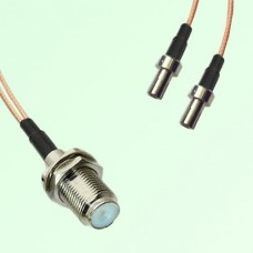 Splitter Y Type Cable F Bulkhead Female to TS9 Male