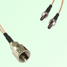 Splitter Y Type Cable FME Male to CRC9 Male