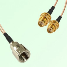 Splitter Y Type Cable FME Male to SMA Bulkhead Female
