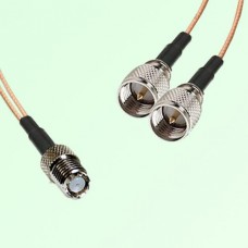 Splitter Y Type Cable Mini UHF Female to Mini UHF Male