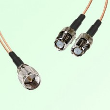 Splitter Y Type Cable Mini UHF Male to Mini UHF Female