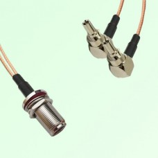 Splitter Y Type Cable N Bulkhead Female to CRC9 Male Right Angle