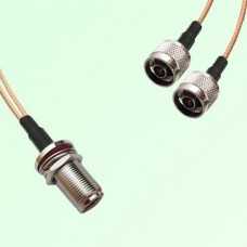Splitter Y Type Cable N Bulkhead Female to N Male