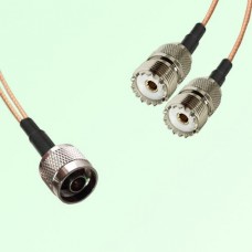 Splitter Y Type Cable N Male to UHF Female