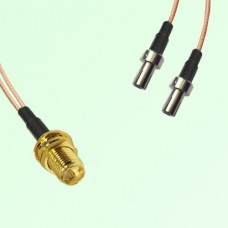 Splitter Y Type Cable RP SMA Bulkhead Female to TS9 Male