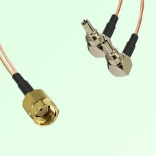 Splitter Y Type Cable RP SMA Male to CRC9 Male Right Angle