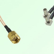Splitter Y Type Cable RP SMA Male to MS147 Male Right Angle