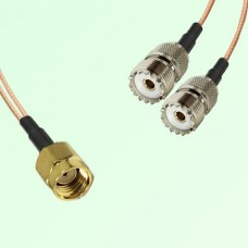 Splitter Y Type Cable RP SMA Male to UHF Female