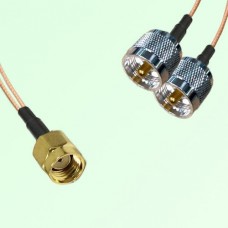 Splitter Y Type Cable RP SMA Male to UHF Male