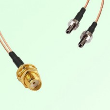 Splitter Y Type Cable SMA Bulkhead Female to CRC9 Male