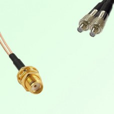 Splitter Y Type Cable SMA Bulkhead Female to TS9 Female