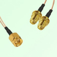 Splitter Y Type Cable SMA Male to RP SMA Bulkhead Female