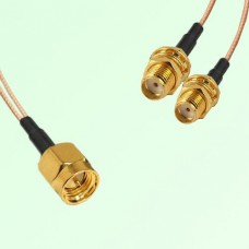 Splitter Y Type Cable SMA Male to SMA Bulkhead Female