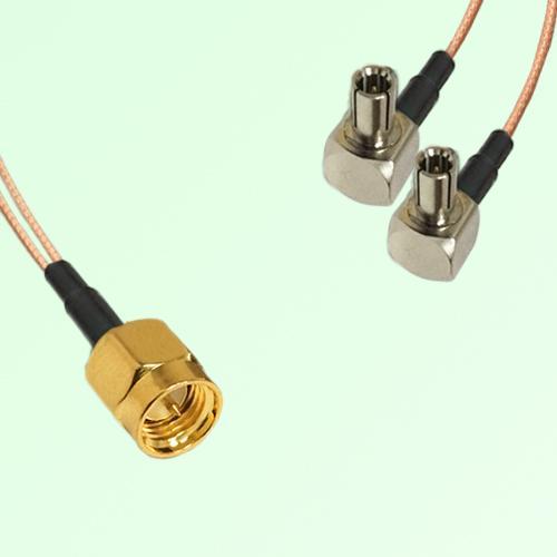 Splitter Y Type Cable SMA Male to TS9 Male Right Angle