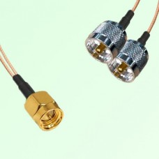Splitter Y Type Cable SMA Male to UHF Male