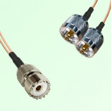 Splitter Y Type Cable UHF Female to UHF Male