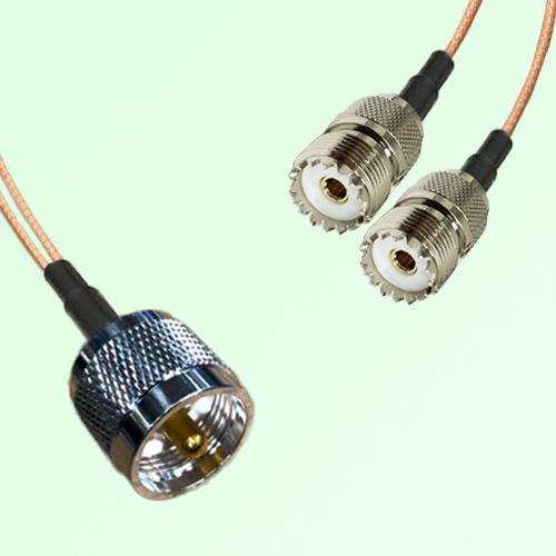 Splitter Y Type Cable UHF Male to UHF Female