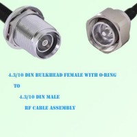 4.3/10 DIN O-Ring Bulkhead Female to 4.3/10 DIN Male Cable Assembly