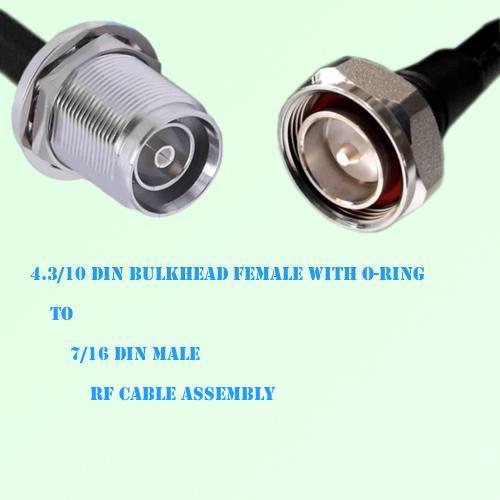 4.3/10 DIN Bulkhead Female with O-Ring to 7/16 DIN Male Cable Assembly