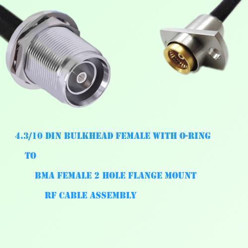 4.3/10 DIN O-Ring Bulkhead Female to BMA Female 2 Hole Cable Assembly