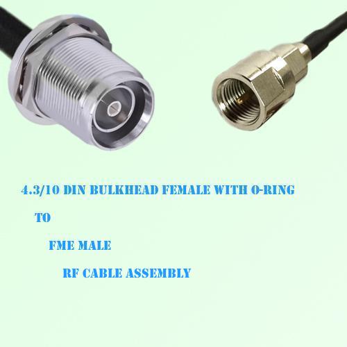 4.3/10 DIN Bulkhead Female with O-Ring to FME Male RF Cable Assembly