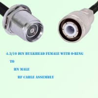 4.3/10 DIN Bulkhead Female with O-Ring to HN Male RF Cable Assembly