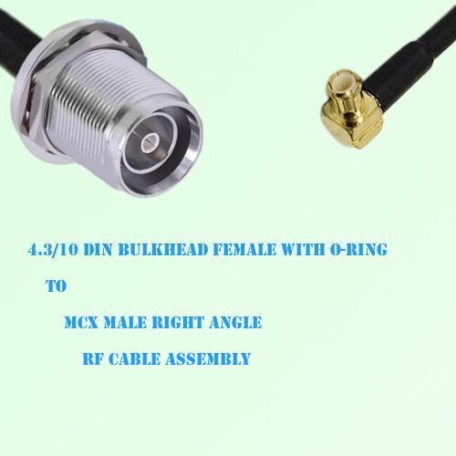 4.3/10 DIN Bulkhead Female to MCX Male Right Angle Cable Assembly