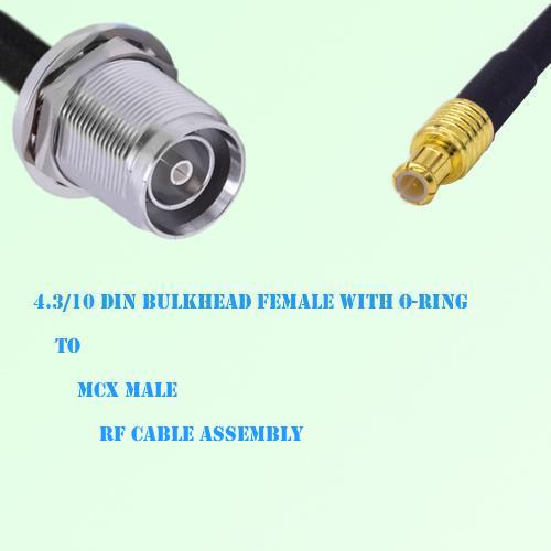 4.3/10 DIN Bulkhead Female with O-Ring to MCX Male RF Cable Assembly 4.3/10 DIN Bulkhead Female with O-Ring to MCX Male RF Cable Assembly