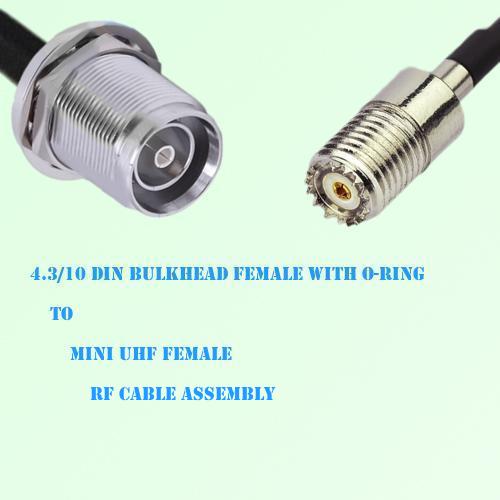 4.3/10 DIN O-Ring Bulkhead Female to Mini UHF Female Cable Assembly