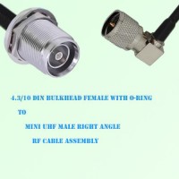 4.3/10 DIN Bulkhead Female to Mini UHF Male Right Angle Cable Assembly