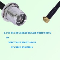 4.3/10 DIN Bulkhead Female to MMCX Male Right Angle Cable Assembly